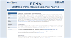 Desktop Screenshot of etna.math.kent.edu