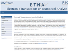 Tablet Screenshot of etna.math.kent.edu