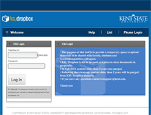 Tablet Screenshot of dropbox.kent.edu